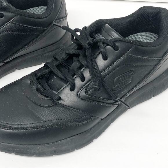 Skechers Slip Resistant Ortho Feet Black Sneakers Shoes 8.5 - Picture 3 of 7